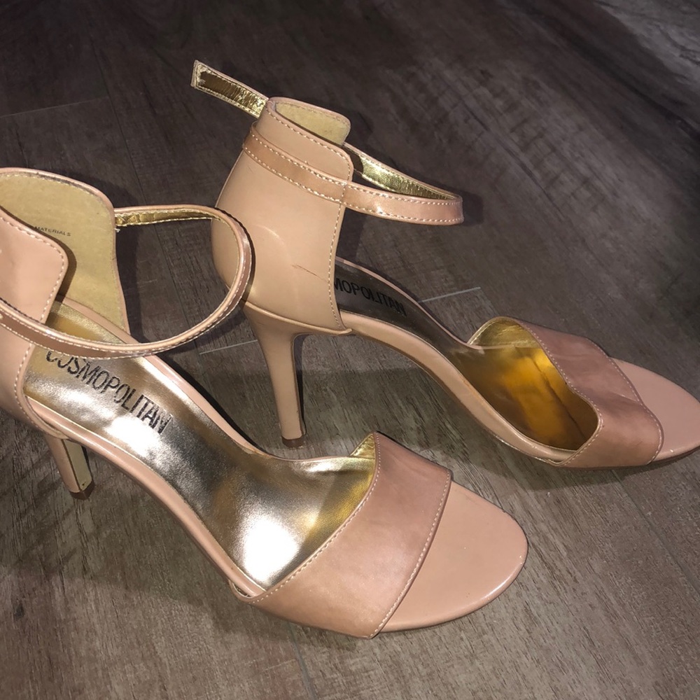 Tan strap heels